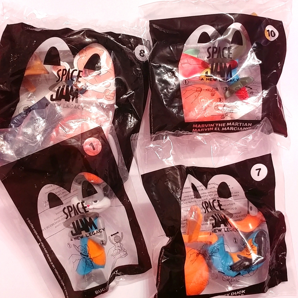 4/$15 🌻 NWT Set of 4 2021 Space Jams McDonalds Toys